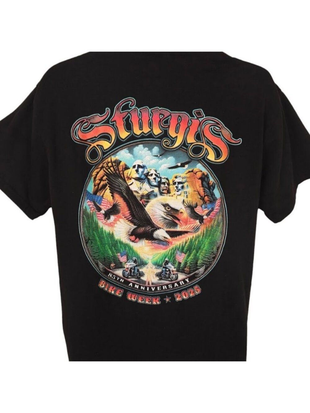 Sturgis T Shirt Mens Size Large Black 2025 Bike Week 85th Anniversary Biker Tee